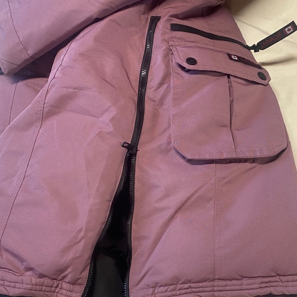 Women's Mauve Fur-Trimmed Puffer Coat - Picture 4 of 16